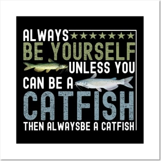 funny catfish Posters and Art